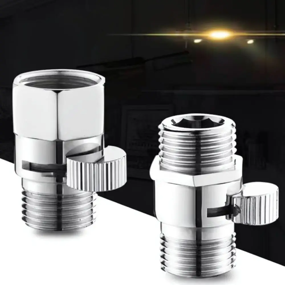 Copper Straight Valve G1/2 Threaded Adapter For Bathroom Shower Pipe Quick Open Water Flow Shut Off Control Fitting