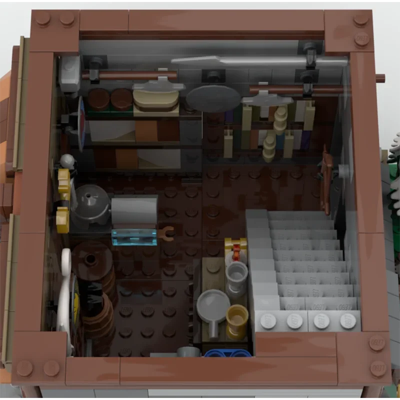 Street View Modell Moc Bausteine Viking Shop Modell Technologie Modulare Ziegel DIY Montage Bau Spielzeug Urlaub Geschenke