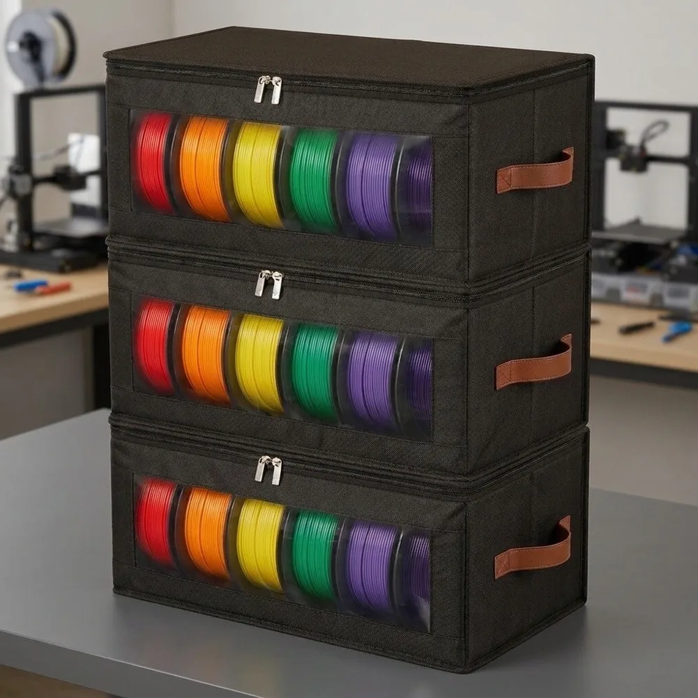 3PCS Filament Storage Box Foldable Filament Organizer Container For 3D Printing Consumables Storage Box