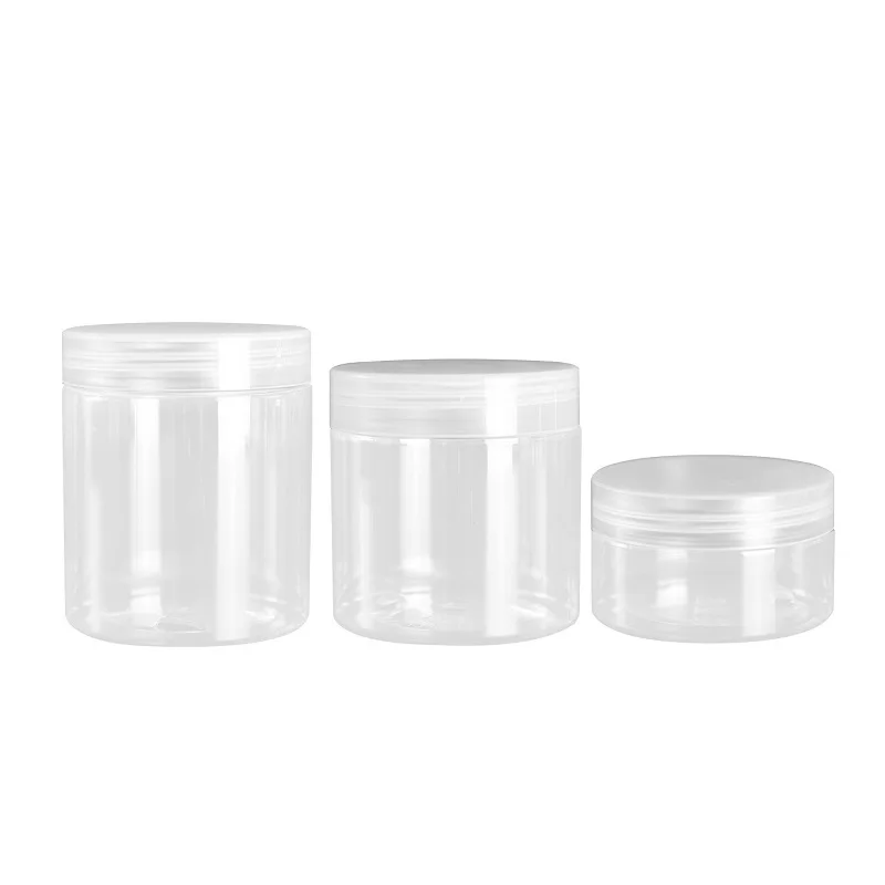 24pcs Transparent Plastic Jars Clear Lid 68Dia.Empty Cosmetic Pot Cream Container Wide Mouth Bottle 50G 100G 120G 150G 200G 250G