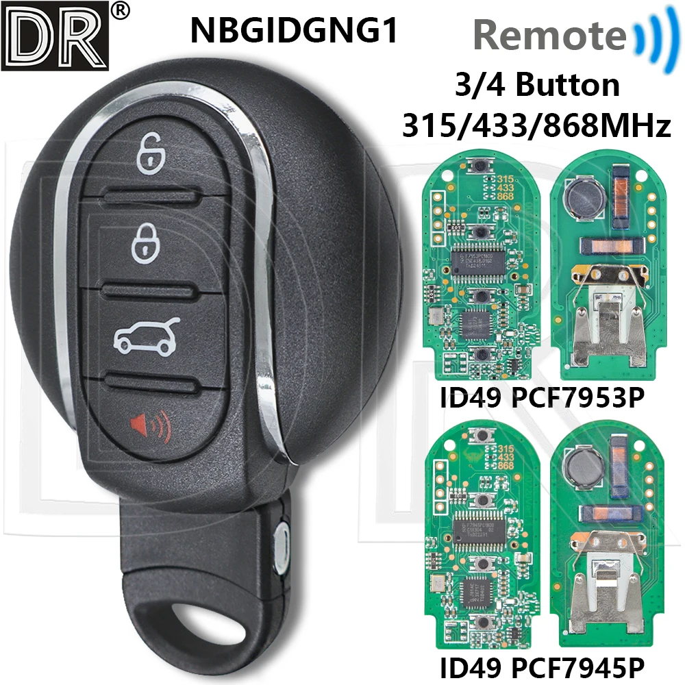 Great ID49 PCF7945/PCF7953P 315/434/868MHz Proximity Car Remote Control Key For BMW MINI Cooper Clubman Countryman F54 F55