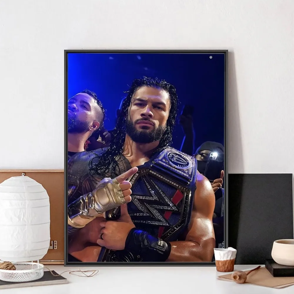 Wrestling Star Roman Reigns Poster No Framed Poster Kraft Club Bar Paper Vintage Poster Wall Art Painting Bedroom Study Stickers