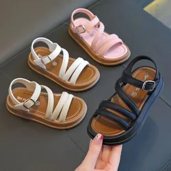 PEYOUR Trendy Cute Solid Color Open Toe Sandals For Girls, Breathable Lightweight Sandals For All Seasons