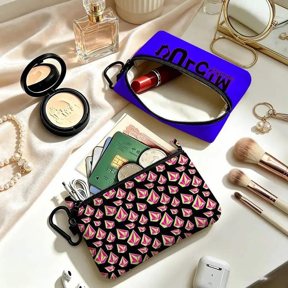 V-ol-com LOGO Wear-resistant  Daily Carry Oxford Fabric Small Coin Purse Multi-use Storage Pouch For Keys Cards Coins
