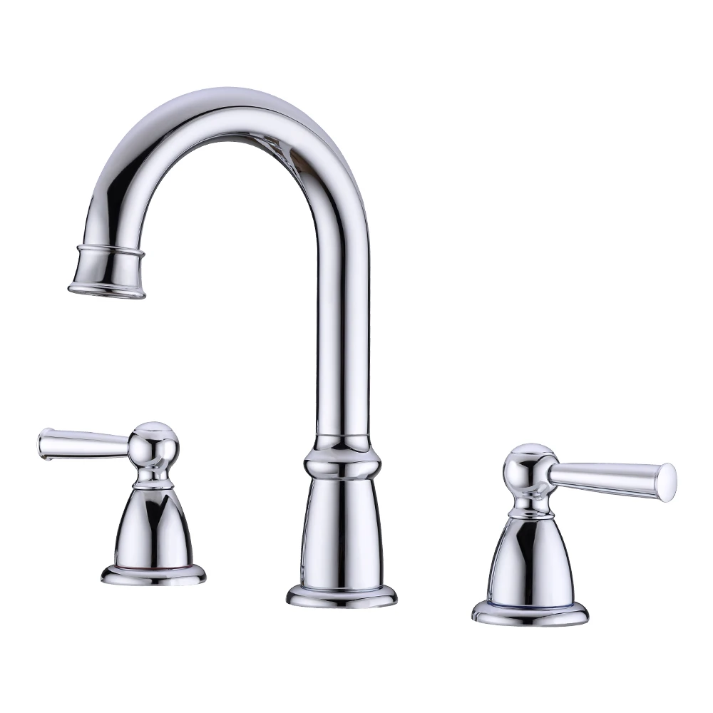 

Cold And Hot Water Bathroom Tap Dual Handles Basin Sink Faucet Bathroom