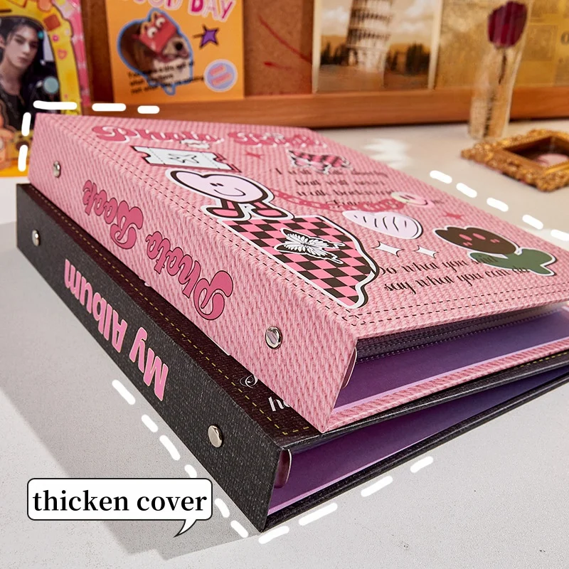 A5 Retro Hardcover Kpop Binder Photocards Holder Book 3inch Card Photo Album Collect Book Cute Loose-leaf Album Binder Storage