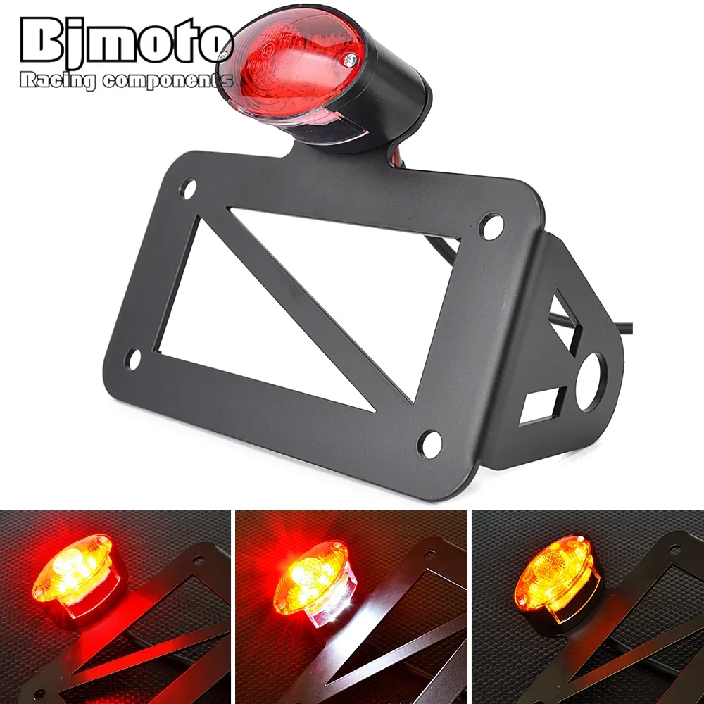 Uniwersalne światło na tylni motocyklowy mocowanie boczne uchwyt na tablicę rejestracyjną światło do motocykla Harley LED Sportster Bobber Chopper Custom Touring