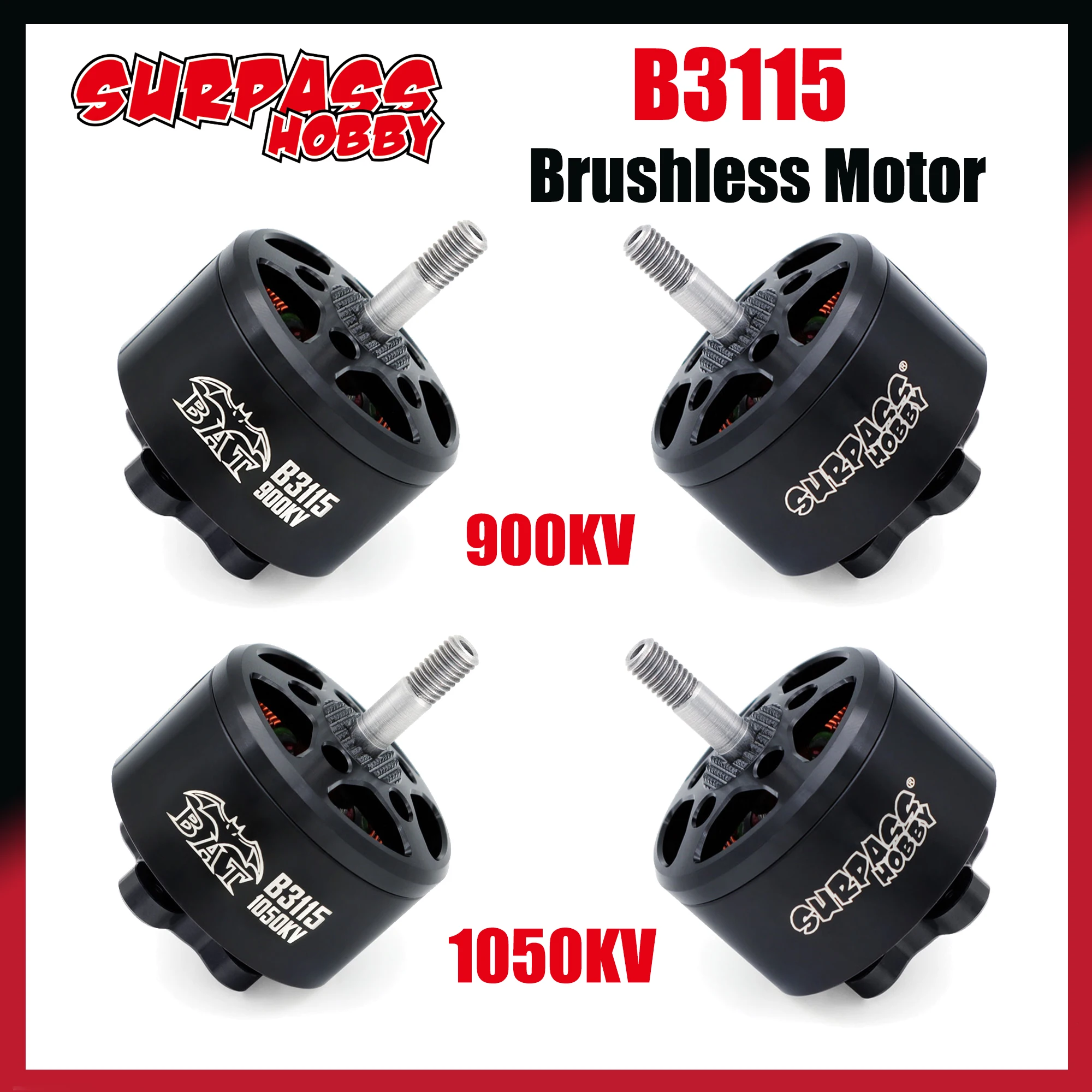 

Surpass Hobby B3115 900KV/1050KV Бесщеточный двигатель для RC Racing Drone Mark4 9-дюймовый 10-дюймовый рамочный пропеллер Квадрокоптер Мультикоптер