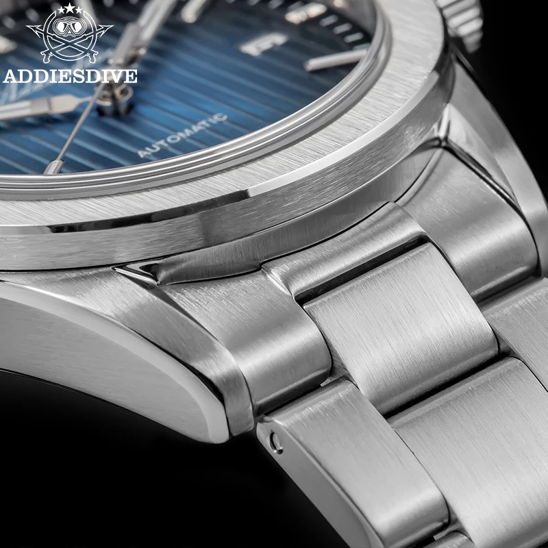 ADDIESDIVE 38mm Men Casual Watch AD2080 Sapphire Crystal BGW9 Blue Luminous 200m Diving Sunburst NH35 Automatic Mechanical Watch