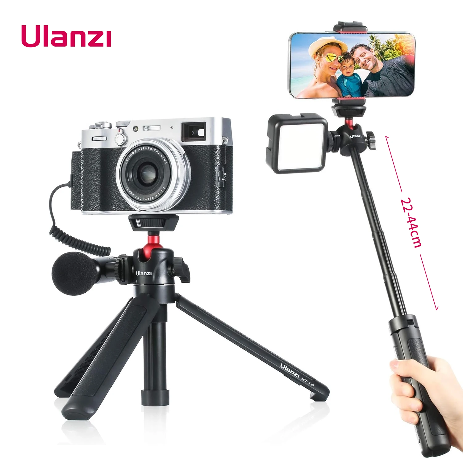 

Ulanzi MT-16 Extend Tablet Tripod with Cold Shoe for Microphone LED Video Fill Light Smartphone SLR Camera Tripod