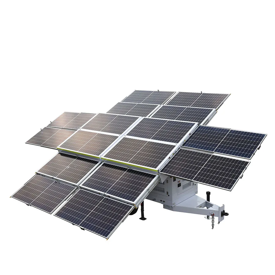 Green Power Solar Energy System Led Solar Portable Light Tower Trailer
