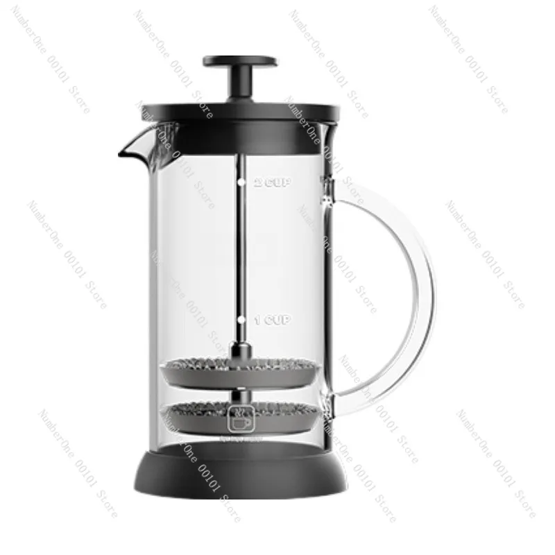 French Press Coffee Pot, Household Hand-Poured Coffee Maker, Filter Cup with Double-Layer Mesh, Utensil for Home Brewing,Compact