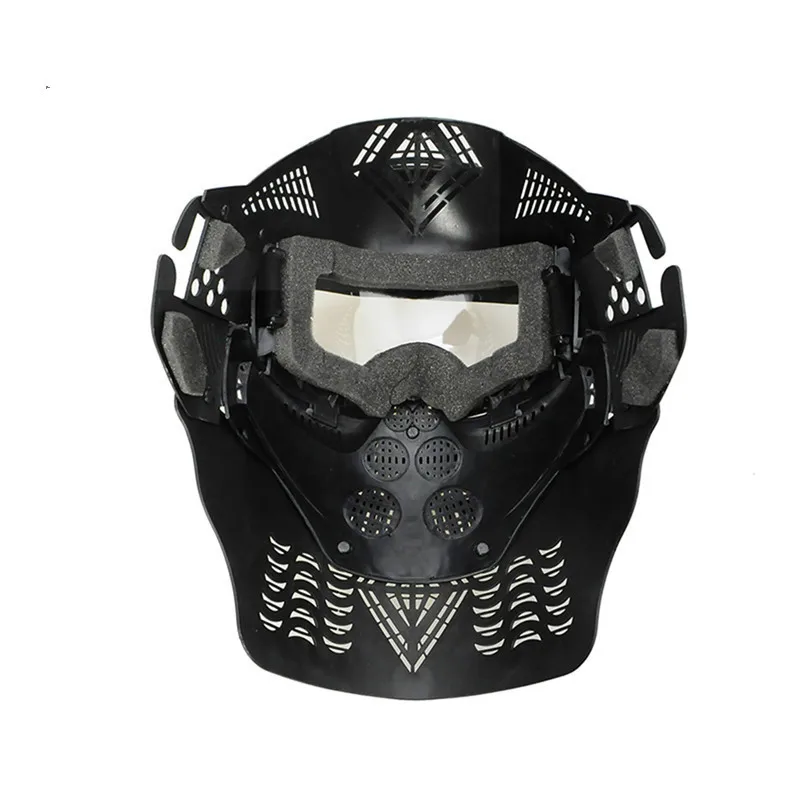 

SOETAC Full Face Tactical Mask Outdoor CS Wargame Protective Facegear Field Airsoft Hunting Face Cover Head Mounted Guard