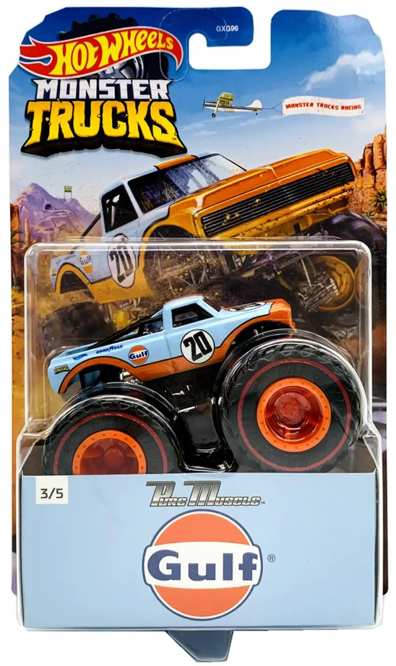 HOT WHEELS 1:64 MONSTER TRUCKS Dodge Challenger pure muscle Gulf chevy Camaro BONE SHAKER MOONEYES Collection alloy model