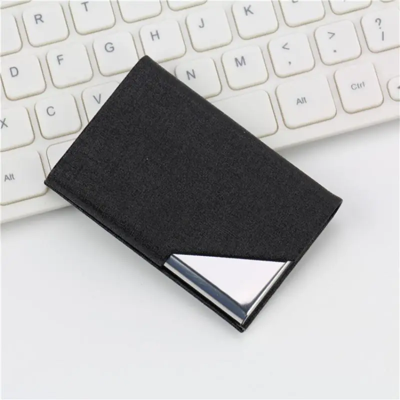 Hochwertiger Visitenkartenhalter aus PU-Leder und Metall, schlankes Design, verschiedene Farben, perfekt für den täglichen Gebrauch im Büro. – Detail 14