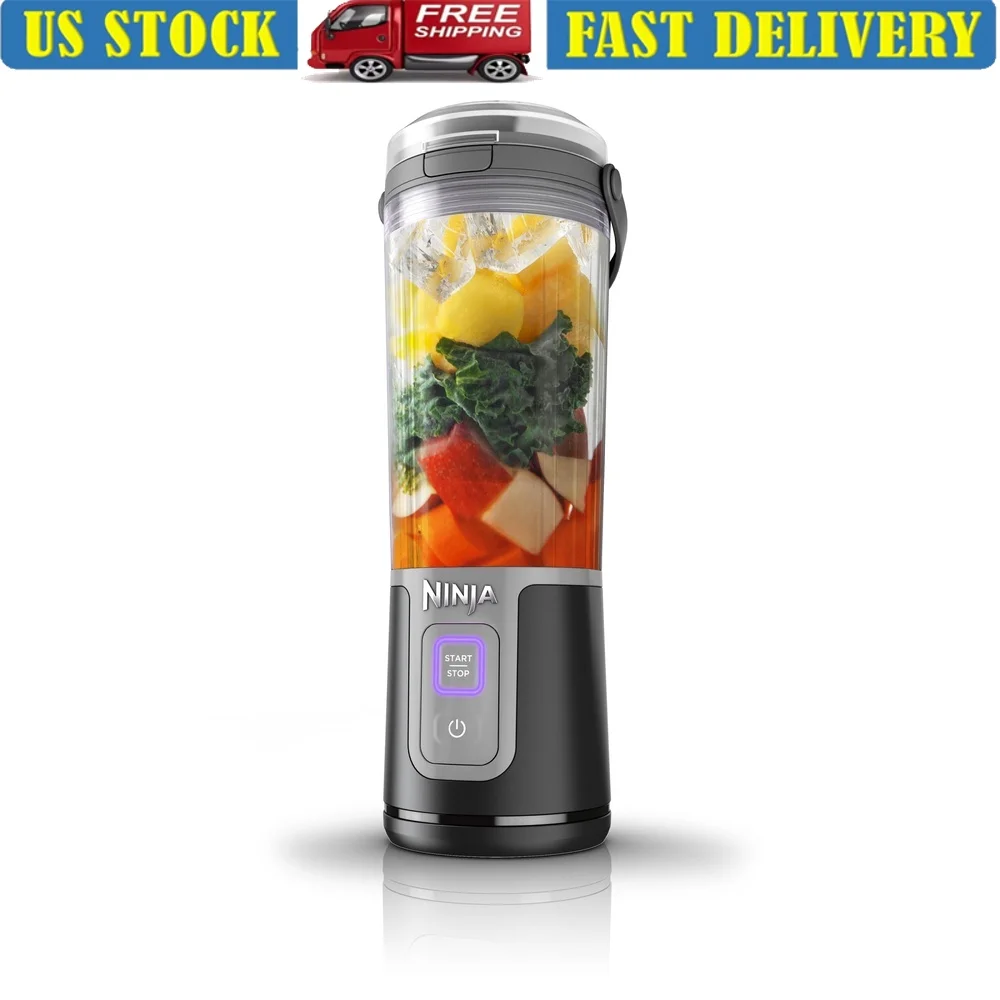 

Portable Blender 16oz Personal Smoothie Maker with Easy Sip Lid Carry Handle Protein Shakes Frozen Drinks Self Cleaning