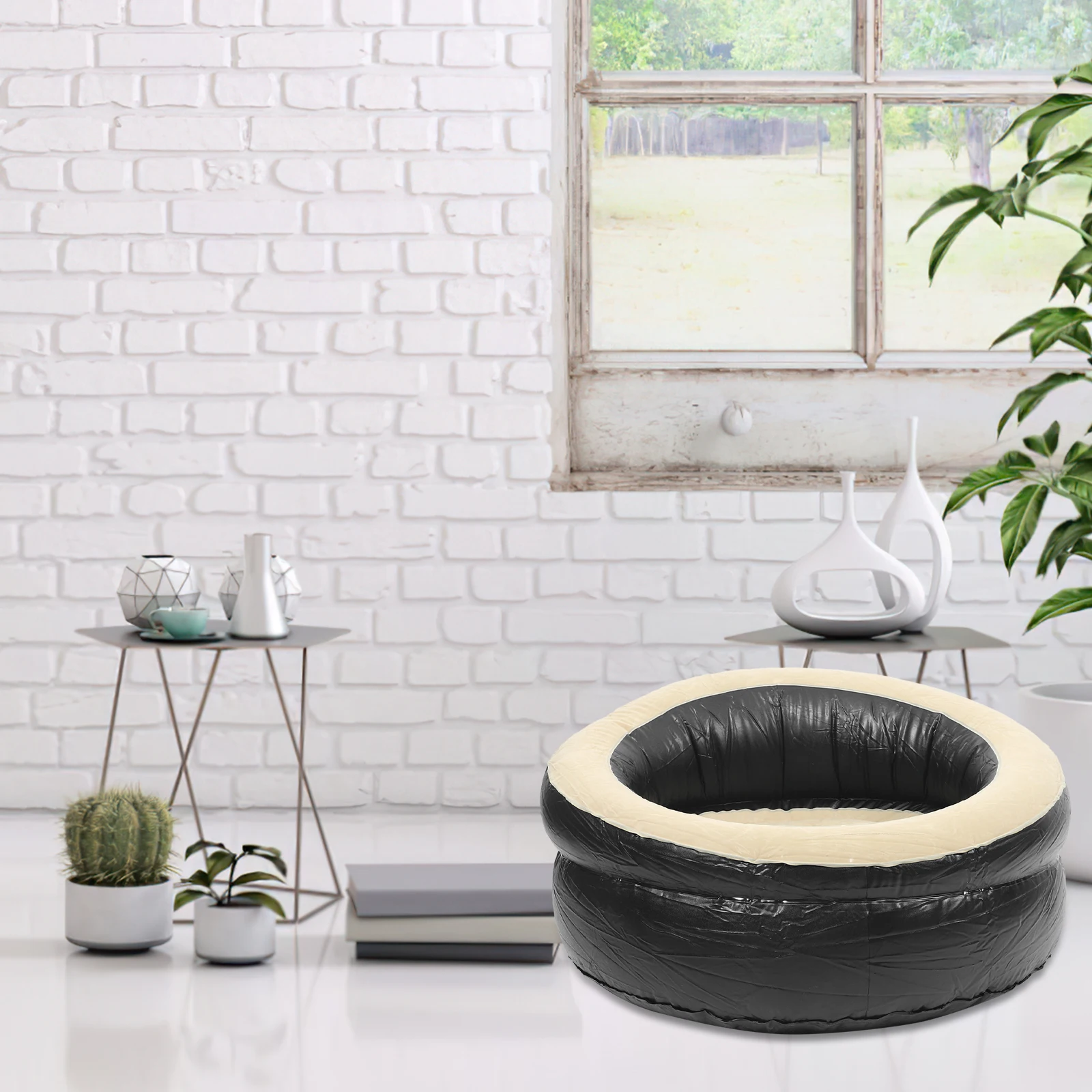 

Inflatable Sofa Stool Lazy Couch Foldable Portable PVC Chair Small Couch Foot Stool Outdoor Indoor Camping Expand Soft