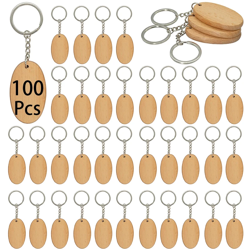 

100Pcs Wooden Keychain For Kite For Woman Key Ring And Hanging Decorative Piece