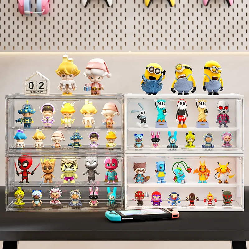 2025 New Acrylic Showcase for Collectible Figures and Blind Box Action Figures Storage Display Rack Dustproof Dolls Display Box