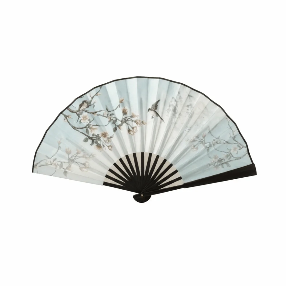 Decoration Collapsible Hand Fan Chinese Style Home Ornaments Dancing Hand Fan Butterfly Bird Cloth Bamboo Fan Men's performance