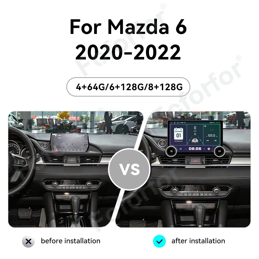 

Ultra High Performance 11.5 Inch Android 15 HD Touch Screen Wireless CarPlay Android Auto Navi Radio For Mazda 6 2020-2022