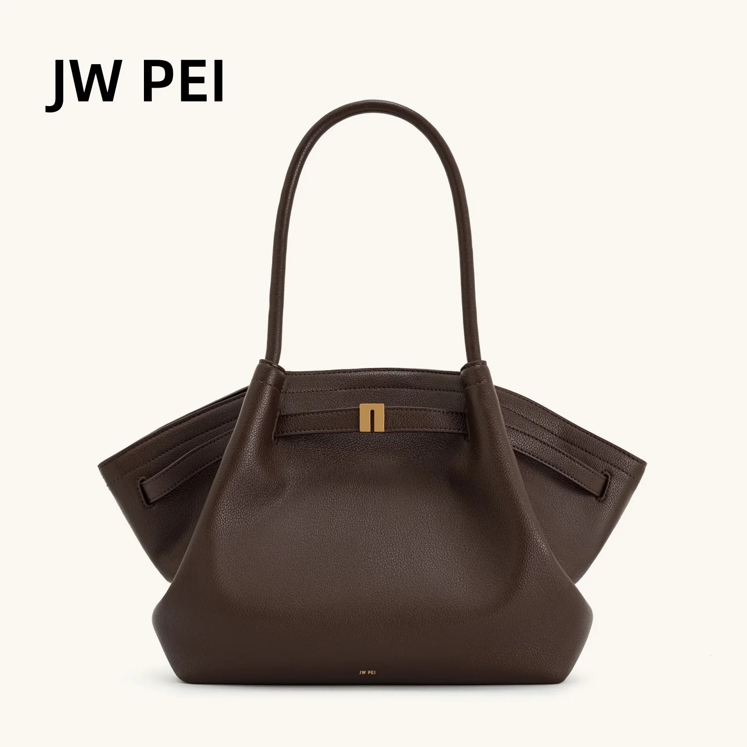 

Сумка-тоут JW PEI Hana 2026: Новая женская сумка из темно-коричневой кожи, модная наплечная сумка/сумка подмышку
