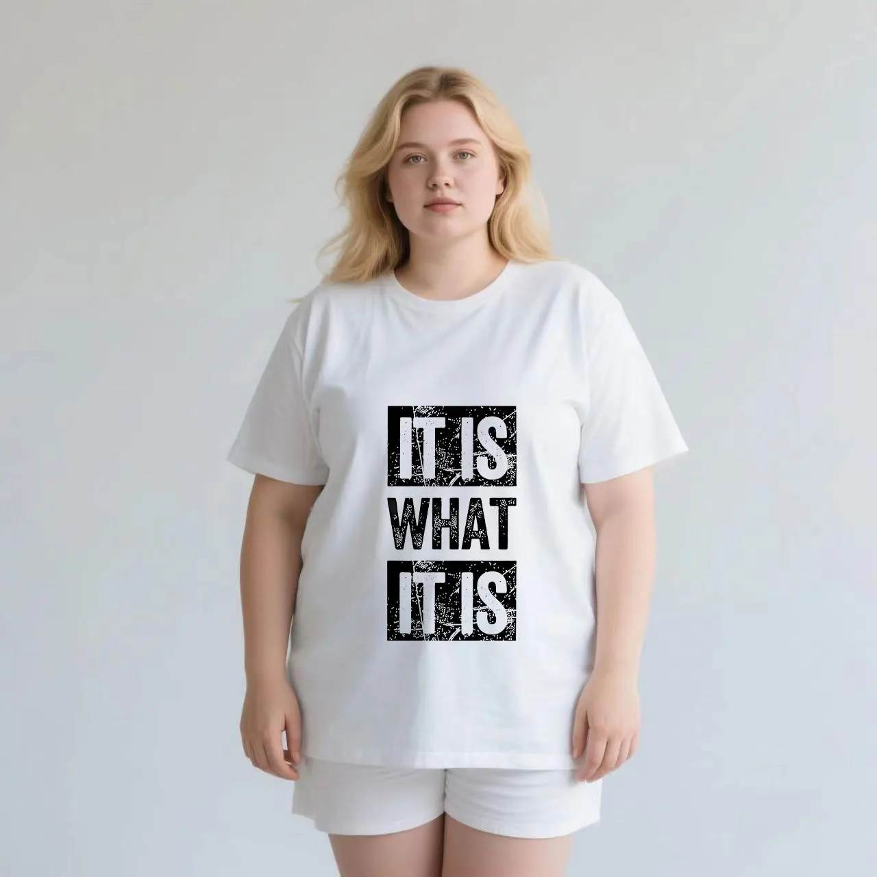 

One piece of niche design for multiple wear Machine washable plus size Ladies' casual short sleeved T-shirt white