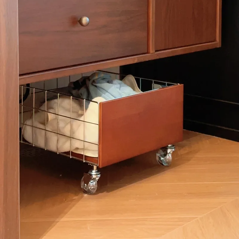 

Medieval style bathroom cabinet under the dirty clothes basket removable with wheels dirty clothes basket