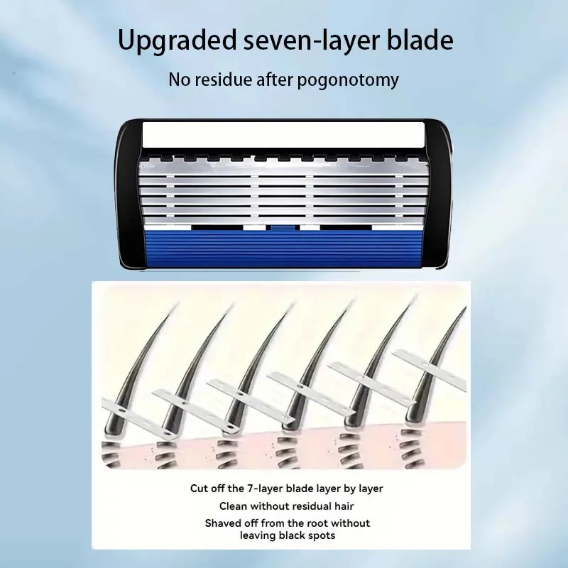 ماكينة حلاقة رجالية راقية بمقبض مضاد للانزلاق، شفرة حادة وناعمة من الفولاذ المقاوم للصدأ، حلاقة غير مؤلمة، هدية مثالية للمهرجانات #4