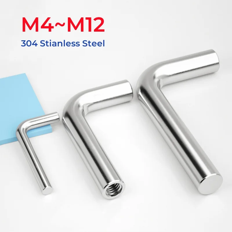 

M4 M5 M6 M8 M10 M12 304 Stainless Steel 7 Shape Right Angle Hook Screw L Shaped Hooks Screws Bolts