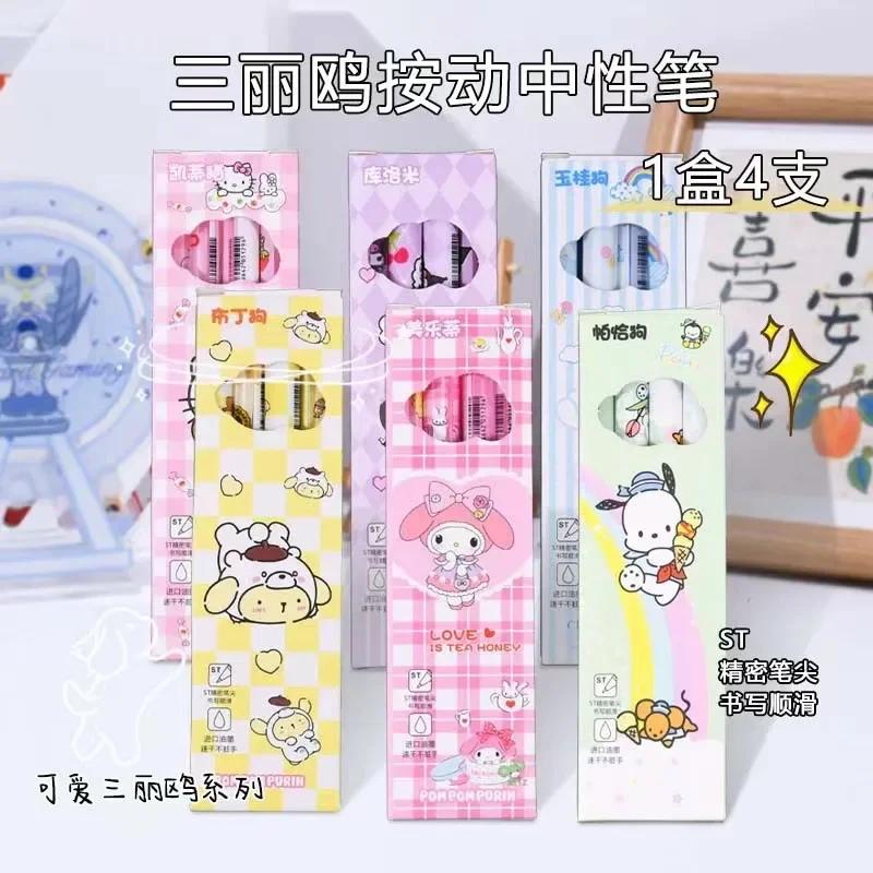 

Ручка гелевая Sanrio с рисунком аниме Hello Kitty Cinnamoroll Kuromi, 0,55 мм, быстросохнущая, черная, канцелярские принадлежности