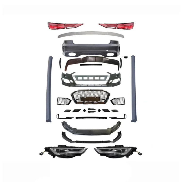 Factory Sale A3 2013-2016 Upgrade 2017-2019 RS3 Style Body Kits Front Bumper Lip Diffuser Headlights Taillights Bodykit for Audi