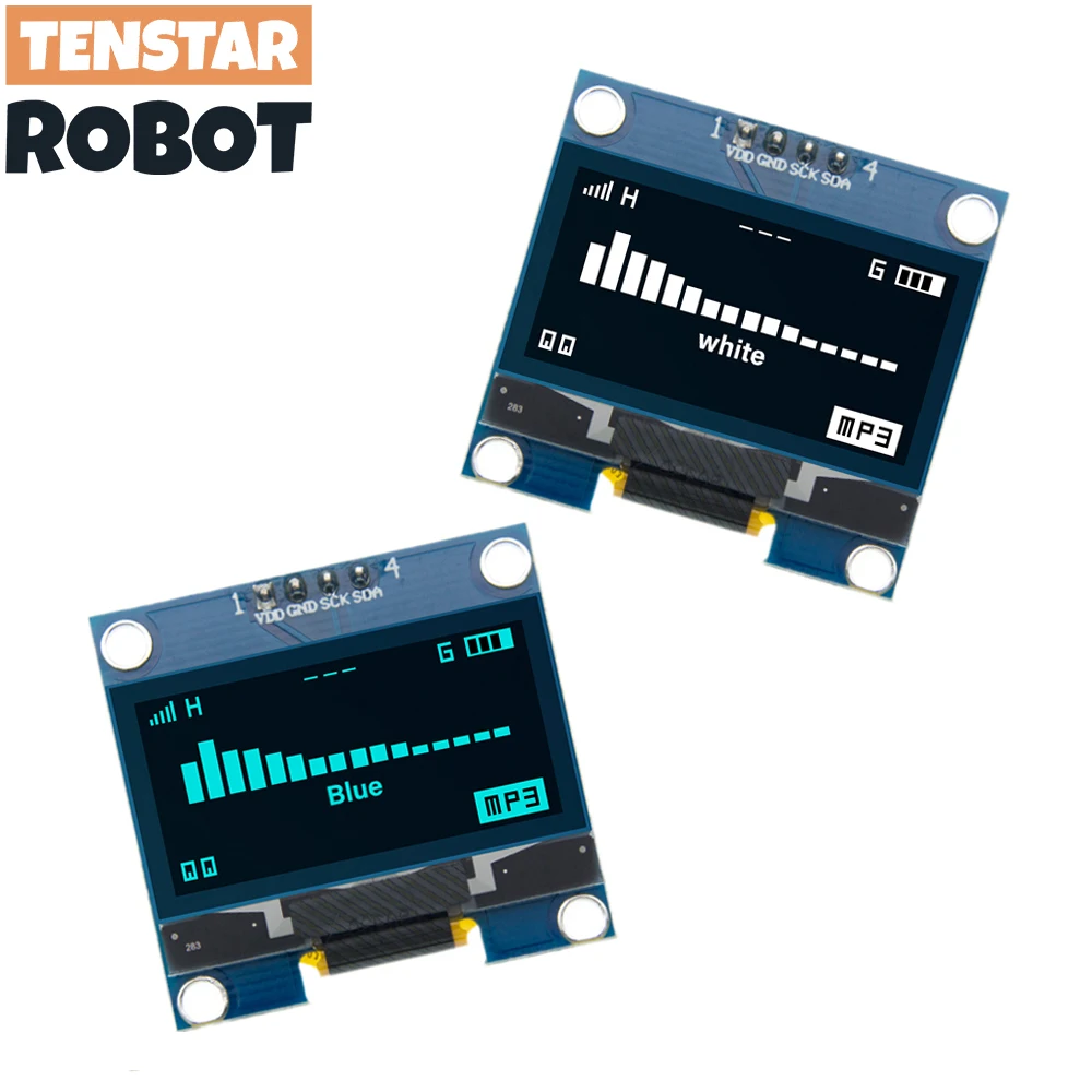 Módulo OLED de cor branca e azul para Arduino, 1.3 