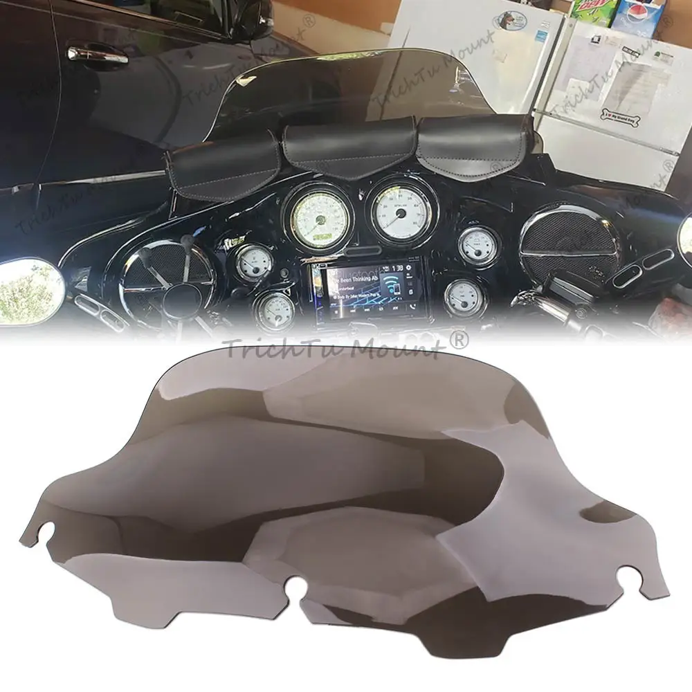 

8" Motorcycle Fairing Windshield Windscreen Wind Deflector For Harley Touring Street Electra Glide Classic FLHT FLHX 1996-2013