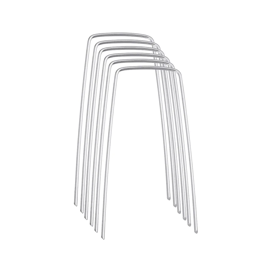 100Pcs U-Shaped Galvanized Steel Ground Pegs 2.5mm X 40Mm X 100Mm for Tent Canopy Tarp Garden Anchoring Lawn Landscaping Outdoor