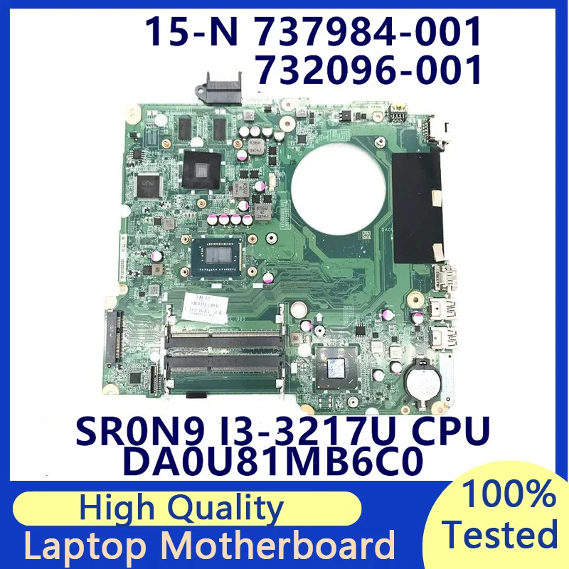 737984-501 737984-001 737984-601 For HP 15-N Laptop Motherboard  DA0U81MB6C0 8670M 1G HM76 With I3-3217U CPU 100% Full Tested