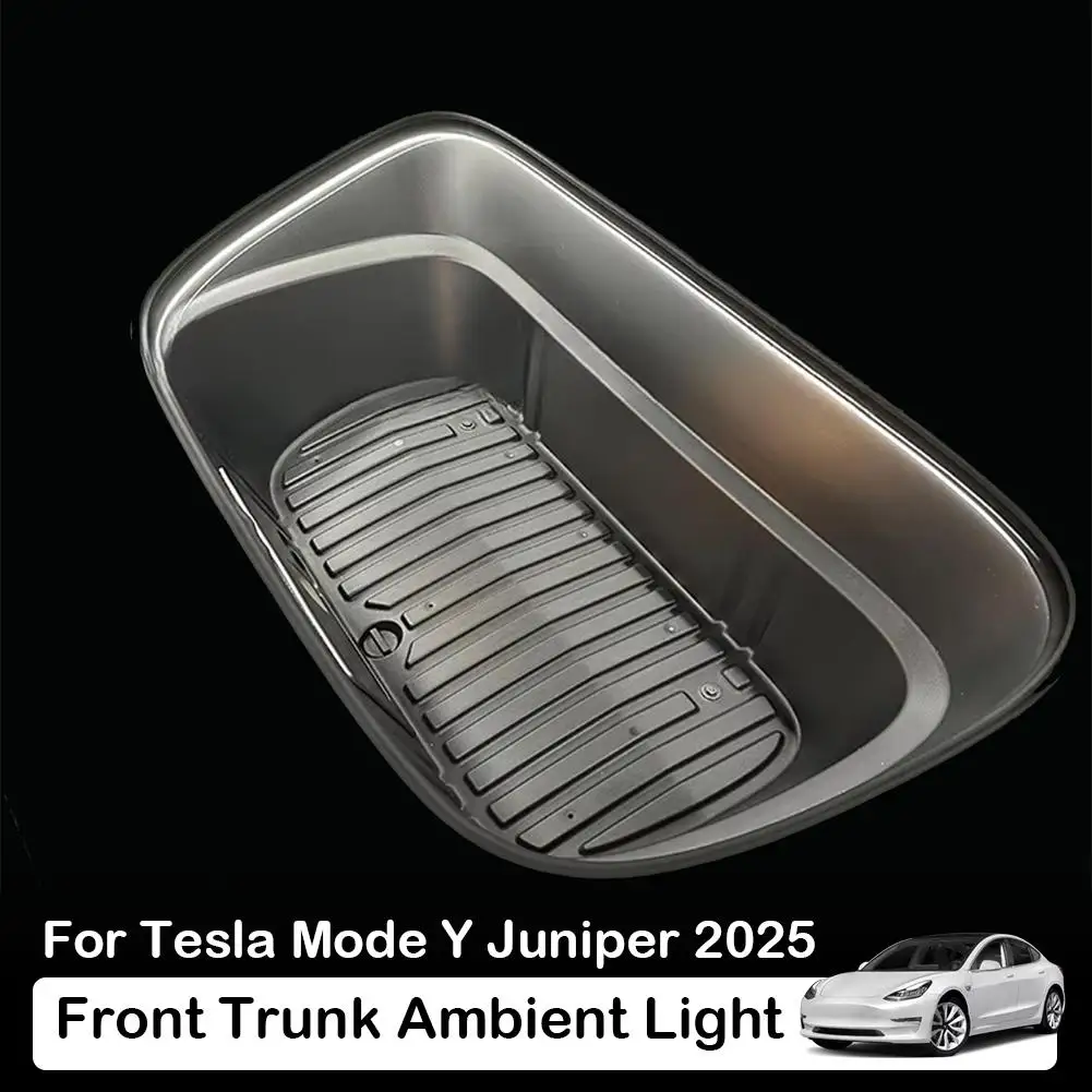 for Tesla Mode Y 2025 Launch Front Trunk Frunk LED Car Light Flexible Lamp Decorative Surround Ambient Lamp Strip Silicone H2E5