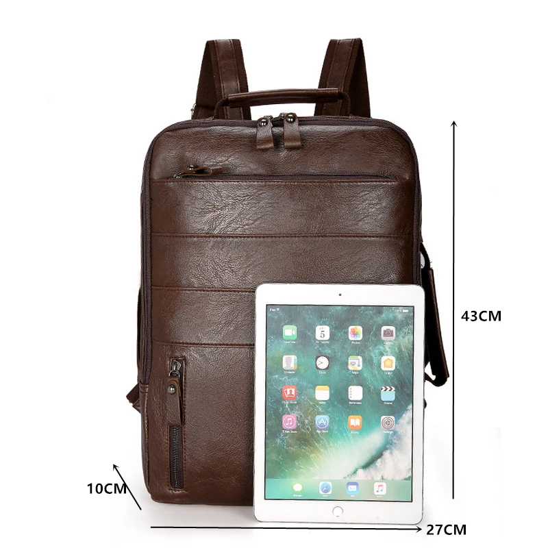 Mode Rucksäcke Männer Frauen Hohe Kapazität Wasserdichte Reise Rucksack Männer PU Leder Laptop Tasche Frauen Rucksack Unisex Bookbags