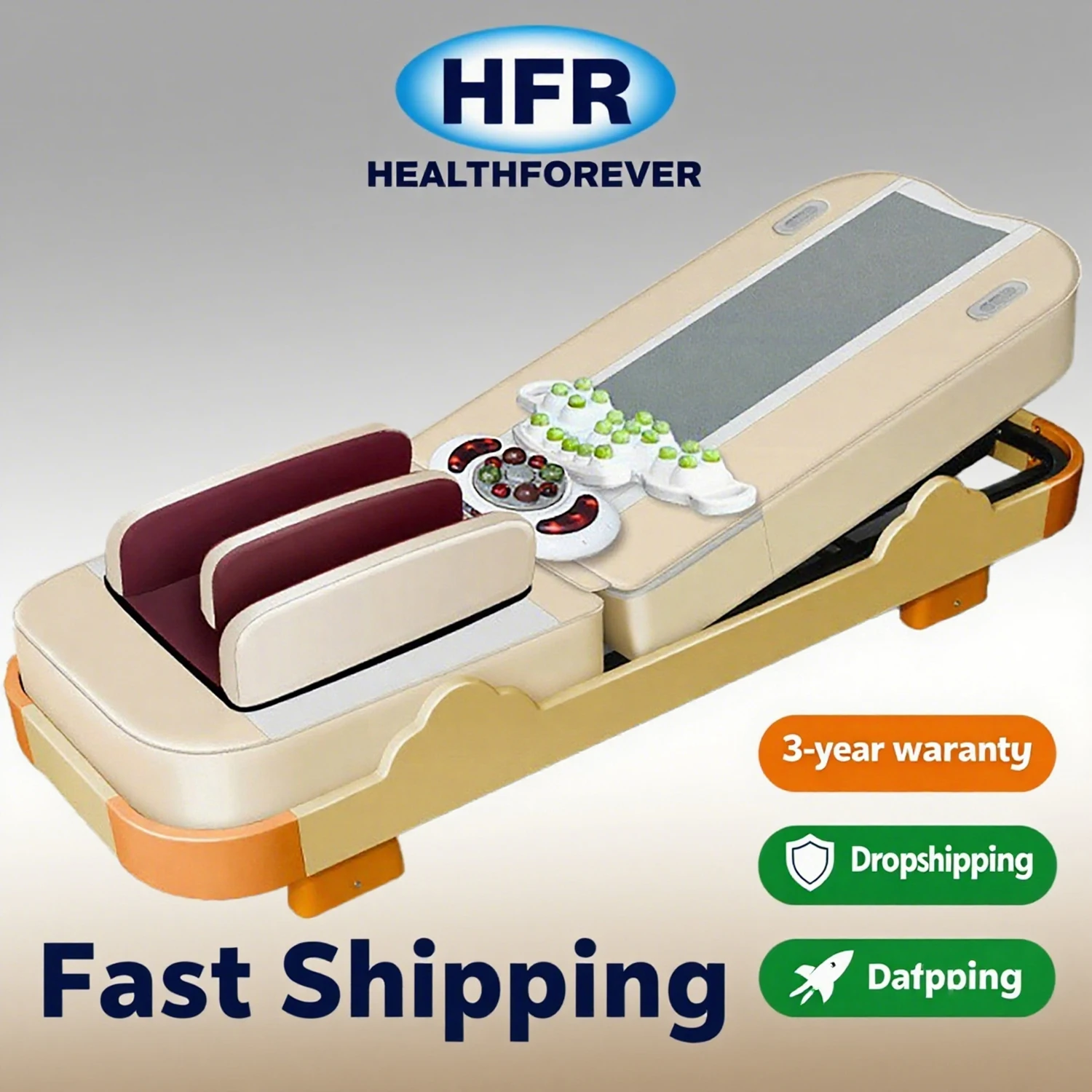 

3D нефритовая роликовая массажная кровать для выравнивания позвоночника 7 + 1 колеса для спины, подогрев всего тела, музыкальная терапия Bluetooth, домашний уход за здоровьем