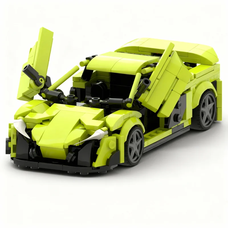 新しい388ピースmocシティチャンピオンズスーパーカー-マクラーレン675ltモデル-テクノロジーdiy組み立てビルディングブロック-ディスプレイ-誕生日プレゼント-ホームデコレーション