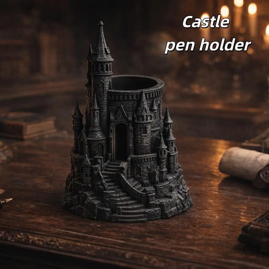 Harry Potter Dark Style Pen Holder 3D Printed Creative Pen Cup Magic Castle Decoration Slightly Flawed Picture Reference view 2