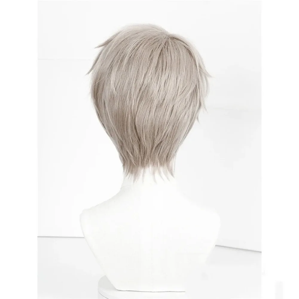 Liebe und tiefe Raum Shen Xing Cosplay Perücke Leinengrau leicht gewellte Kante Styling Cosplay Perücke Simulation Perücke Stirnband