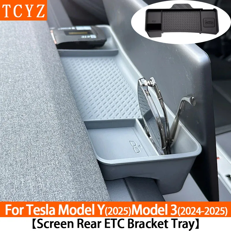 

For Tesla Model Y Juniper 2025 2026 Model 3 Highland Dashboard Storage Tray Silicone Center Console Screen Rear Phone ETC Box