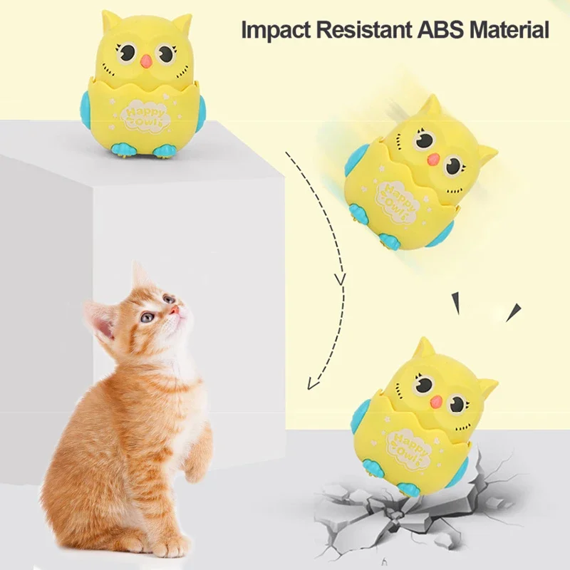 Cute Owl Shaped Pet Toys Press Mechanical Sliding Funny Cat Toy Classic Wind Up Toys for Small Midum Puppy Cat Dogs Plastic Gift