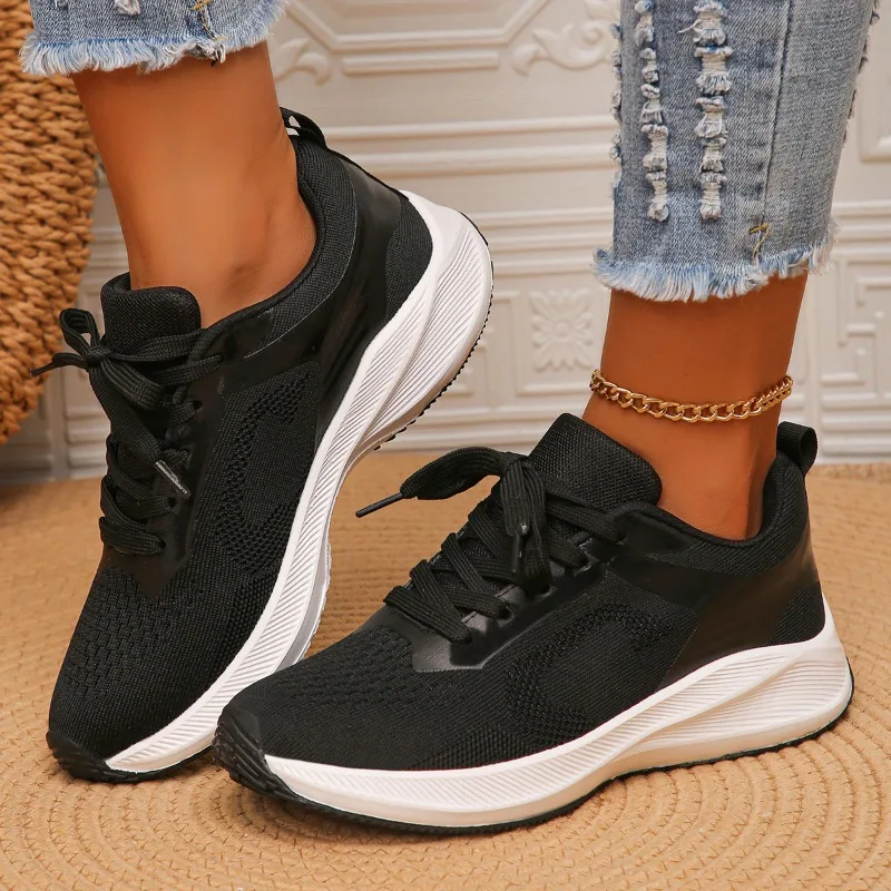 Mesh Low Heel Sneakers 2023 High Quality Lace-up Shoes Female Adult Mixed Colors Spring/Autumn Women's Vulcanize Shoes