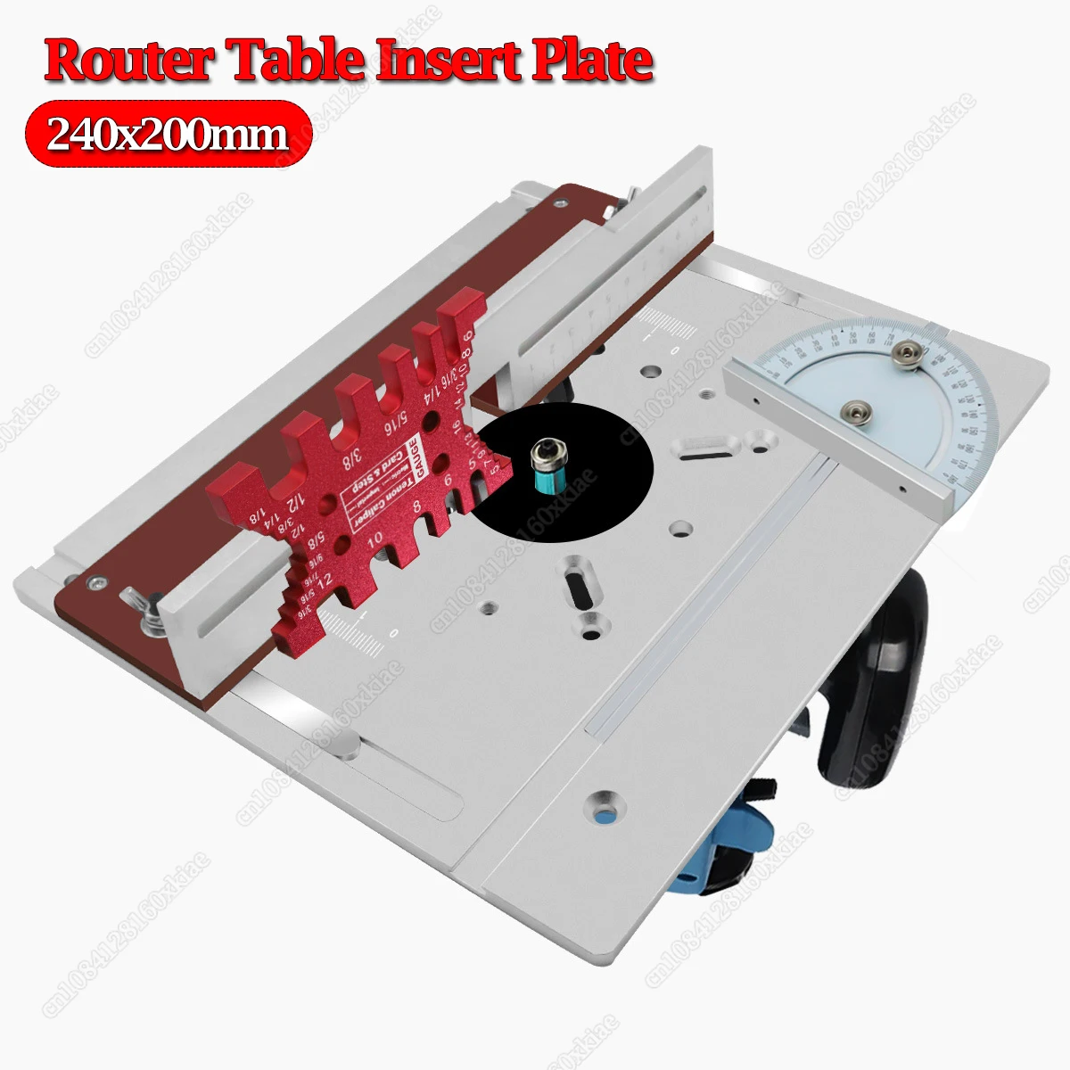 

H8 Aluminum Router Table Insert Plate W/ Miter Gauge for Woodworking Benches Table Saw Multifunctional Trimmer Engraving Machine