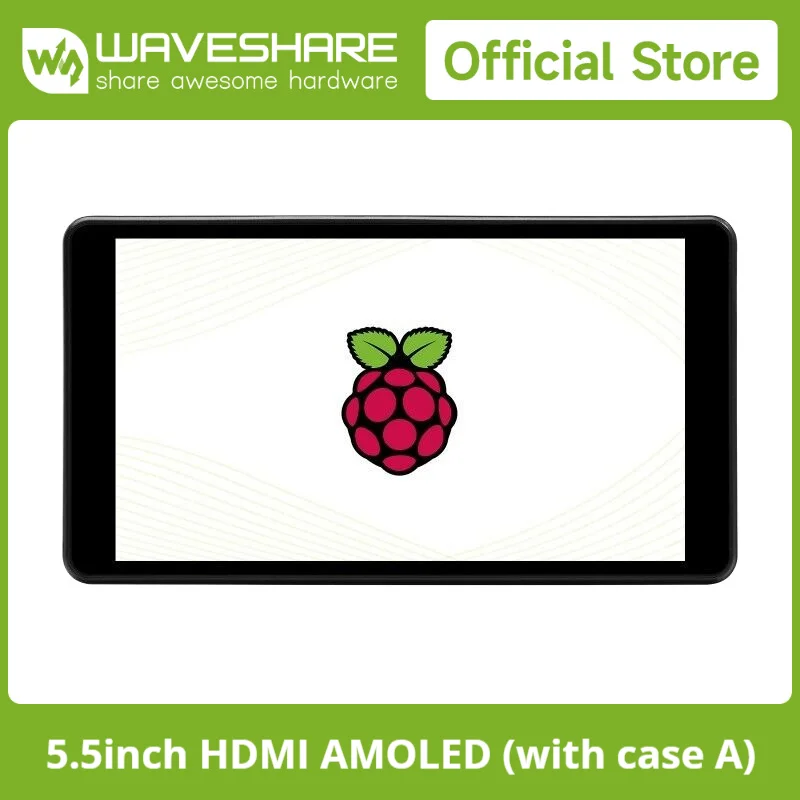 

Waveshare 5.5inch Capacitive Touch AMOLED HD Display,with Protection Case,1080*1920,Toughened Glass Panel,Supports Raspberry Pi