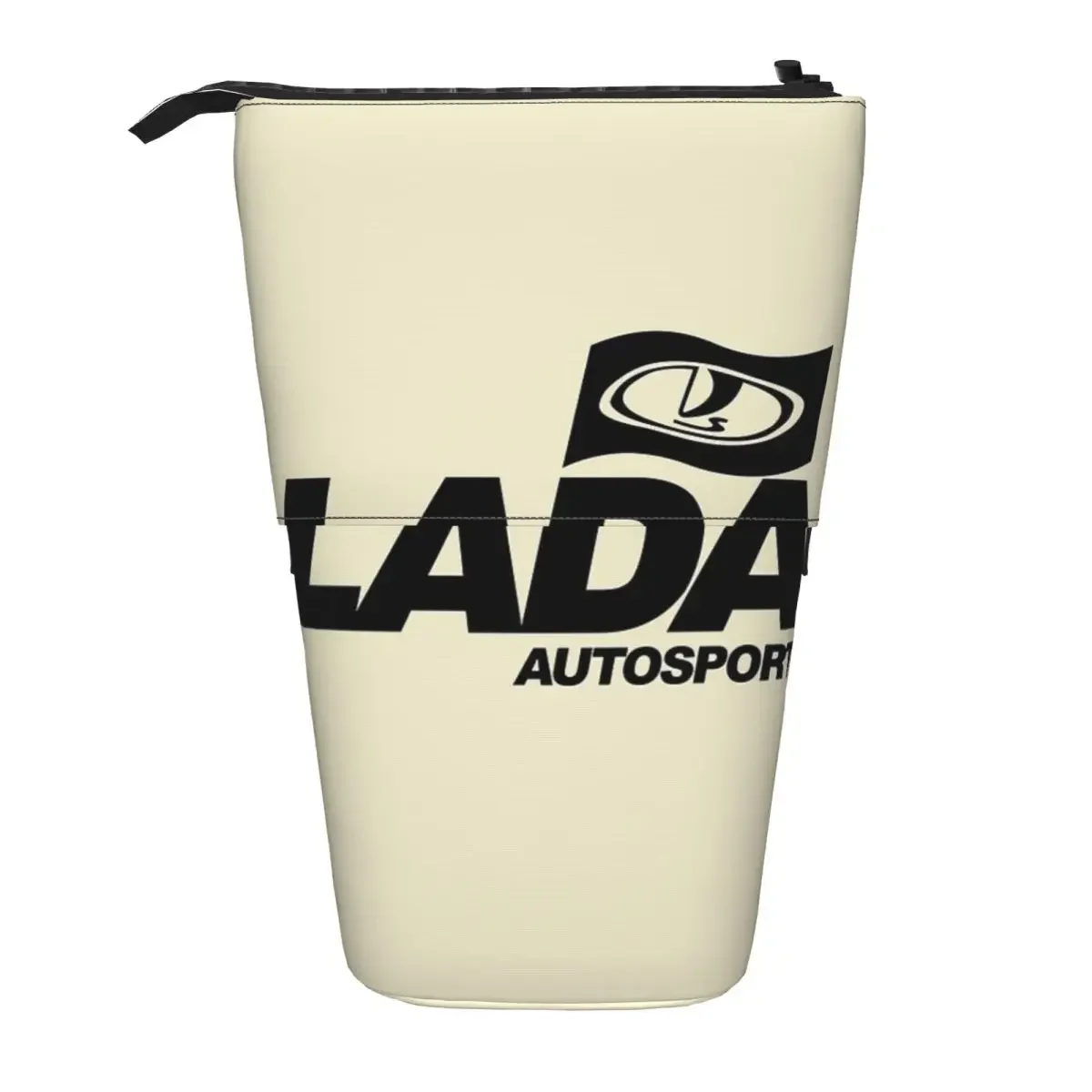 Lada Autosport With Flag Logo (black) Reversible Pencil Cases Pen Holder Storage Pencil Bag for Boys Girls Gifts
