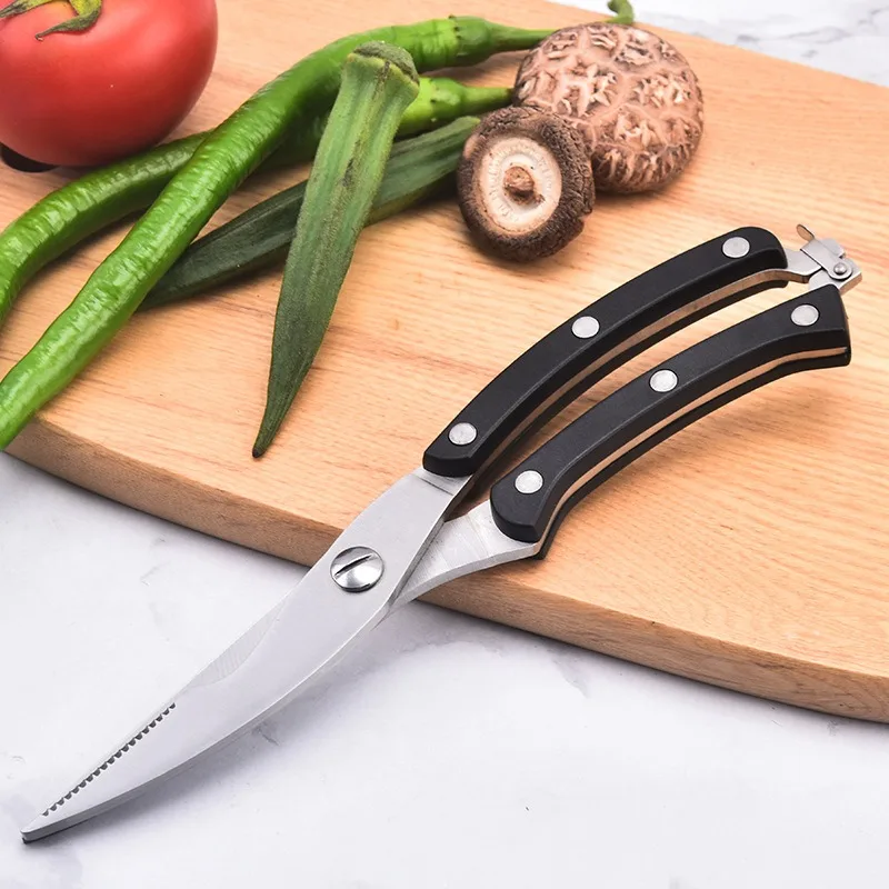 Stainless Steel Kitchen Scissors Powerful Chicken Bone Scissors Cook Shear Cut Multifunctional  Chef  Knife Tool