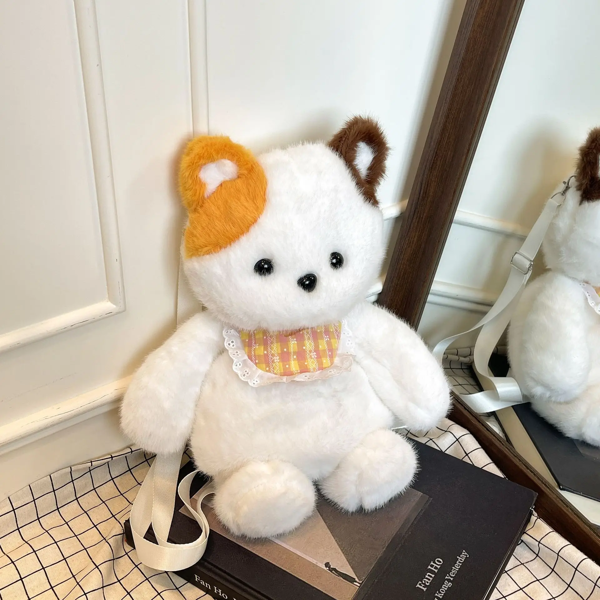 Cartoon New Will Running Bear Plush Doll Backpack Cute Lifelike Soft Plush Stuffed Cat Doll Plush Backpack Girls Birthday Gift